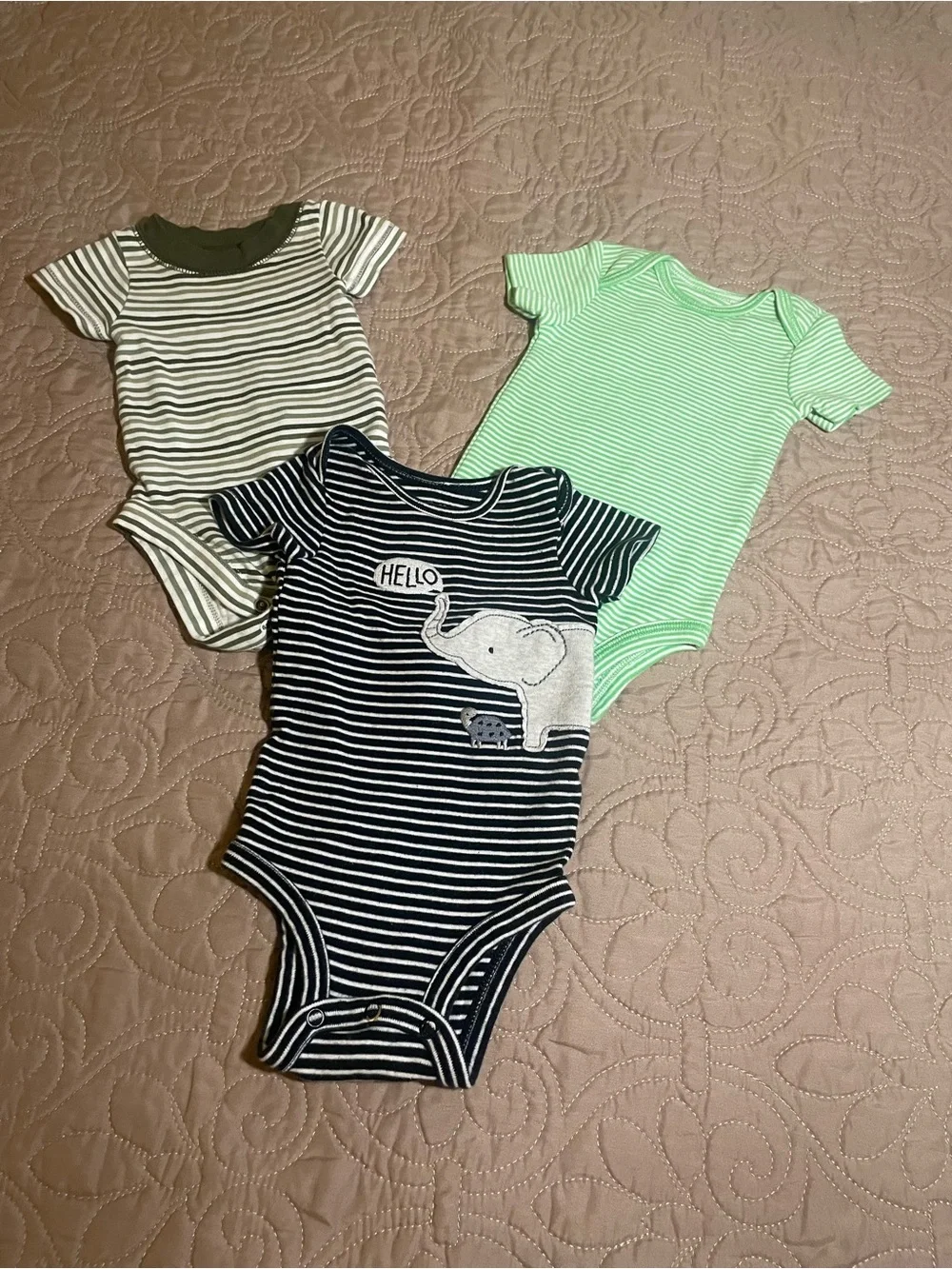 #88 Garanimals Gerber The Childrens Place 0-3M Cotton Safari Bodysuits 9 pc Lot